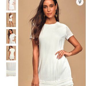 NWT Lulu’s Buenos Aires White Shift Dress